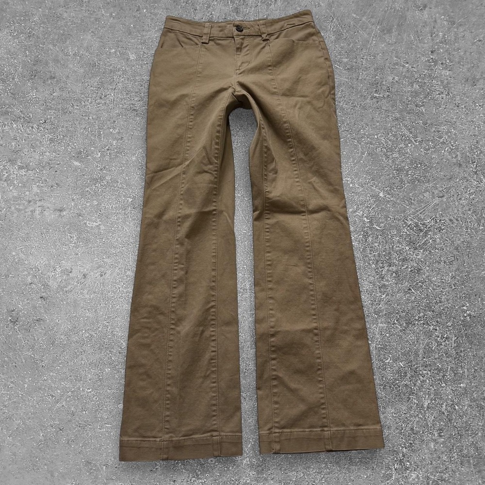 Duluth Trading Co Womens 2x31 Tan Cotton Spandex Flare Workwear Pants Brown